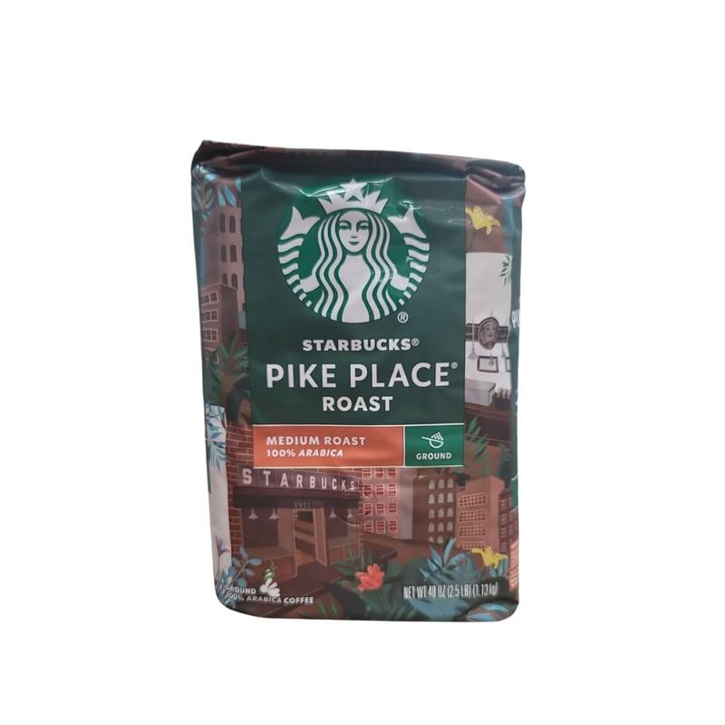 Starbucks Pike Place Medium Roast Ground Coffee Bag, 40 Ounce. 2PACK