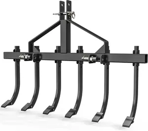 YINTATECH Heavy-Duty 3 Point Chisel Plow Scarifier for CAT1 Black Tractors with Detachable Cultivator & 6 Scarifier Shanks for Enhanced Farming Efficiency Plow Scarifier Implement