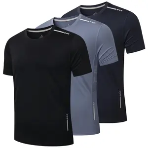 3/5/6 Pac Men's Plain Short Sleeve Shirts Summer Breathable Crewneck Workout Tshirts Quick Dry Moisture Wicking Mesh Athletic T-Shirts