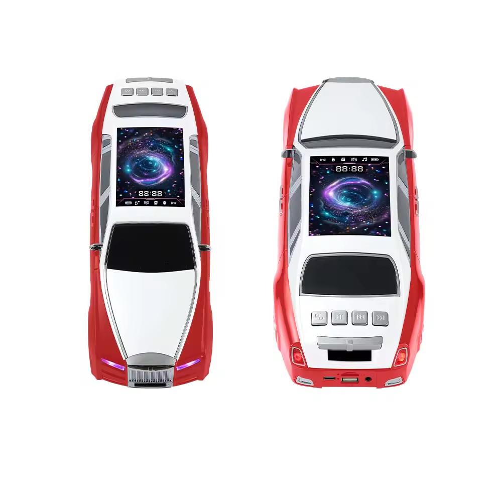 Portable Luxury Sedan Replica Wireless Speaker with LED Starry Sky Roof, 40W Dual HD Sound, TWS Pairing, USB & TF Playback, Hands-Free Calling, Type-C Charging