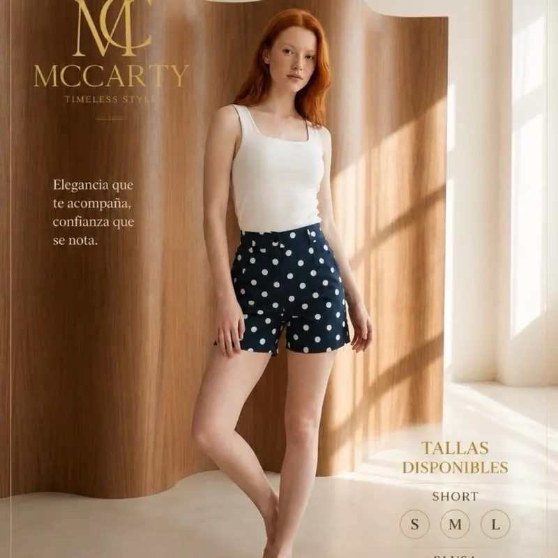 McCarty Women's 2-Piece Polka Dot Short Set - Knit Tank Top & Shorts Set