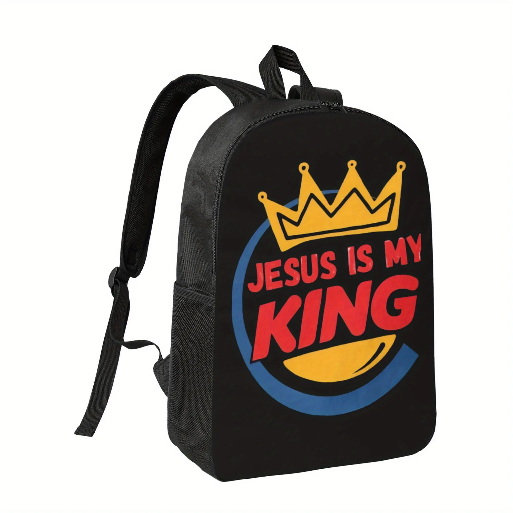 Best Trendy A Jesus is My King Printed Girls 1 1 4xx backpack for school Fashionable Polyester Printed Backpack Simple and Elegant, for Teenager Boys Girls Birthday Gifs for School Supplies