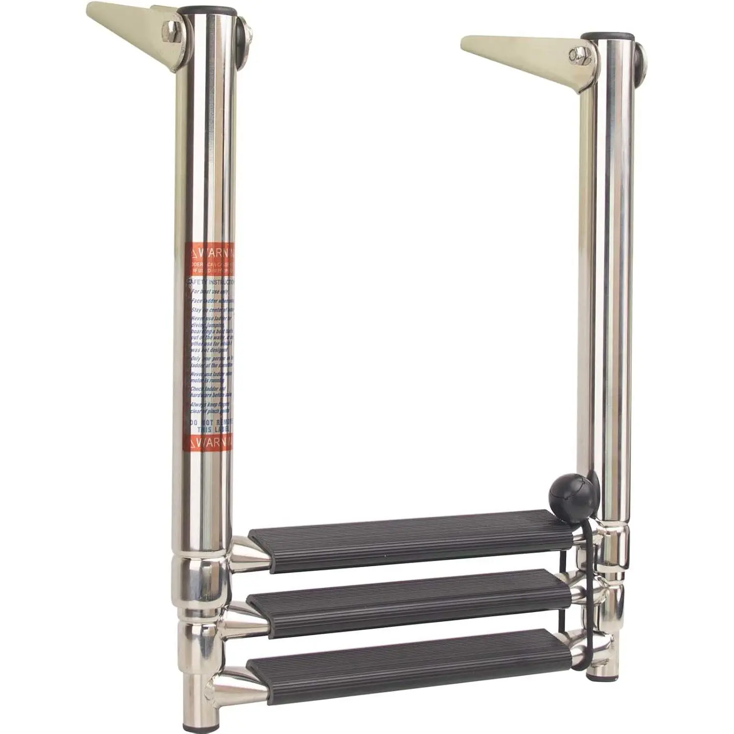 3-Step Telescoping Boat Ladder | Marine-Grade 316 Stainless Steel | 900lb Capacity | Anti-Slip Treads & Dual Handrails | Collapsible for Pontoon, Yacht & Dock