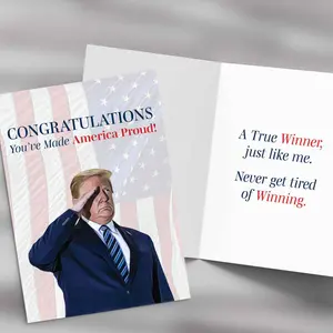 Trump Congratulations Card - Patriotic Design for Celebrations and Special Occasions, Weddings, Graduations, Retirement