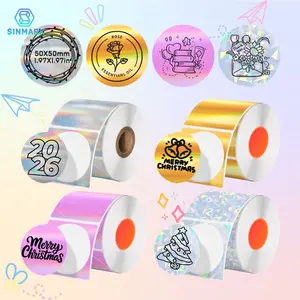 Sinmark Laser Flash Thermal Label Paper, Direct Thermal Labels, Thermal Printing Labels, Thermal Shipping Label, Ideal for Packaging Sealing, Item Classification, Clothing, Jewelry, Retail, Mailing, Gift Boxes