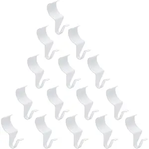 24 Pack No-Hole Needed Vinyl Siding Hooks, White Vinyl Siding Hangers Metal Clips Stainless Steel Wall  Hooks for House Outdoor Light Decorations