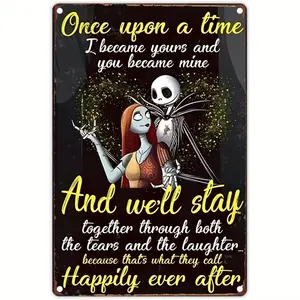 Jack Skellington Aluminum Sign, Gothic Pumpkin King Art, Halloween Decor, Collector's Item, Spooky Home Decoration