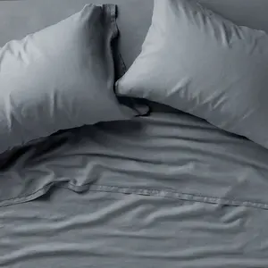 Full 100% Linen Sheet Set Mineral Blue - Casaluna