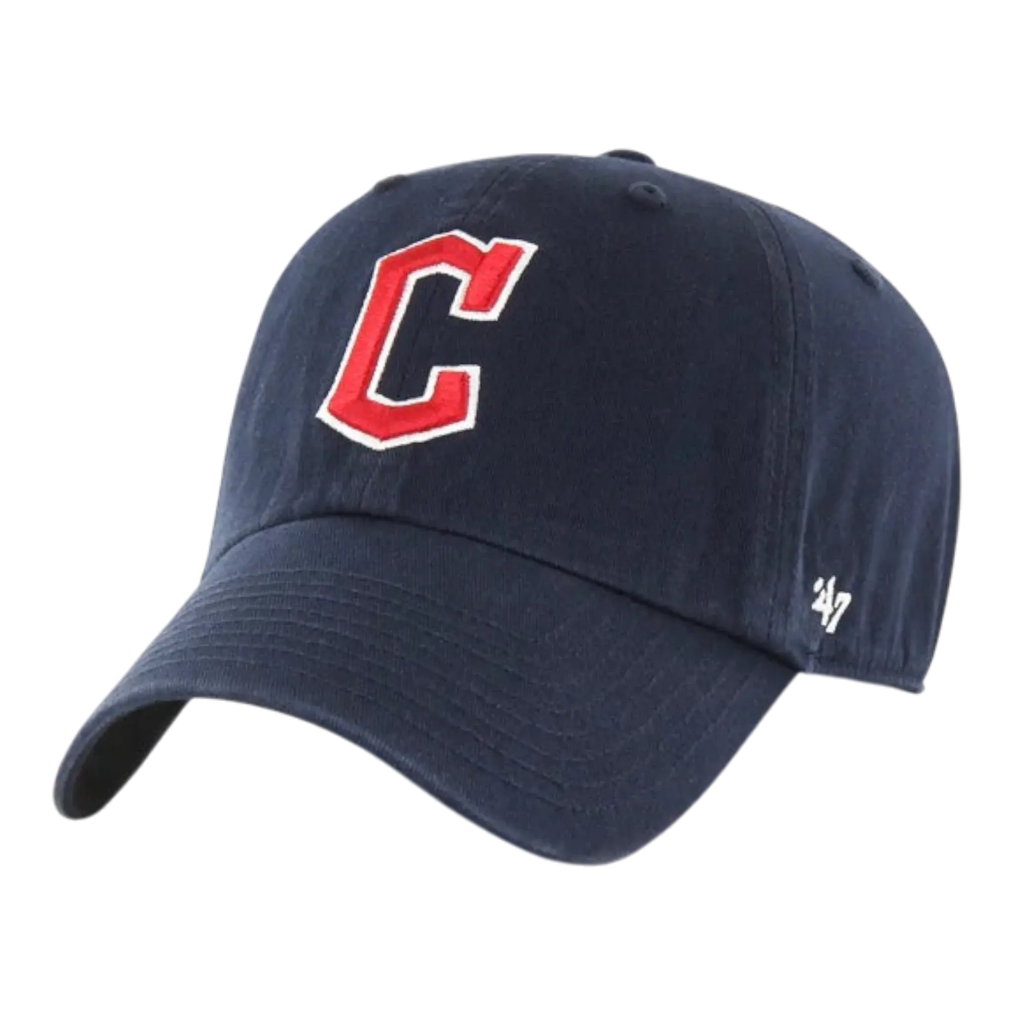47 Brand Clean Up Cleveland Guardians Strapback in Navy | Adjustable Cap