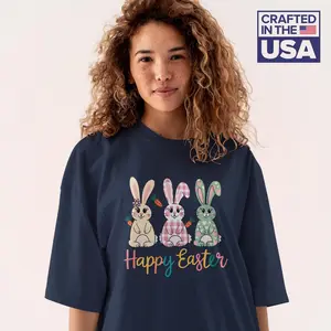 Easter Bunny Graphic Tee for Women, Oversized Pastel T-Shirt, Trendy Clothes, Funny Shirt, Cute Spring Outfit Idea for Easter Brunch | E17