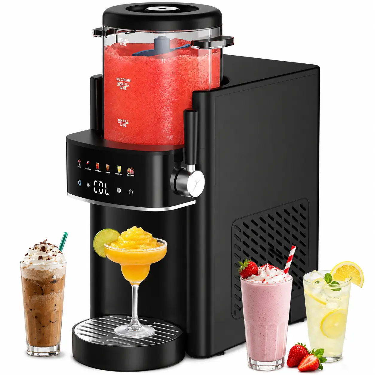 New S1 Slushie Machine for Home, No Ice Needed Frozen Drink Maker with 6 Smart Presets & 40oz Capacity, Countertop Slushie Maker for Summer Parties, Milkshakes, Frappé, Frozen Juice & Ice Cream