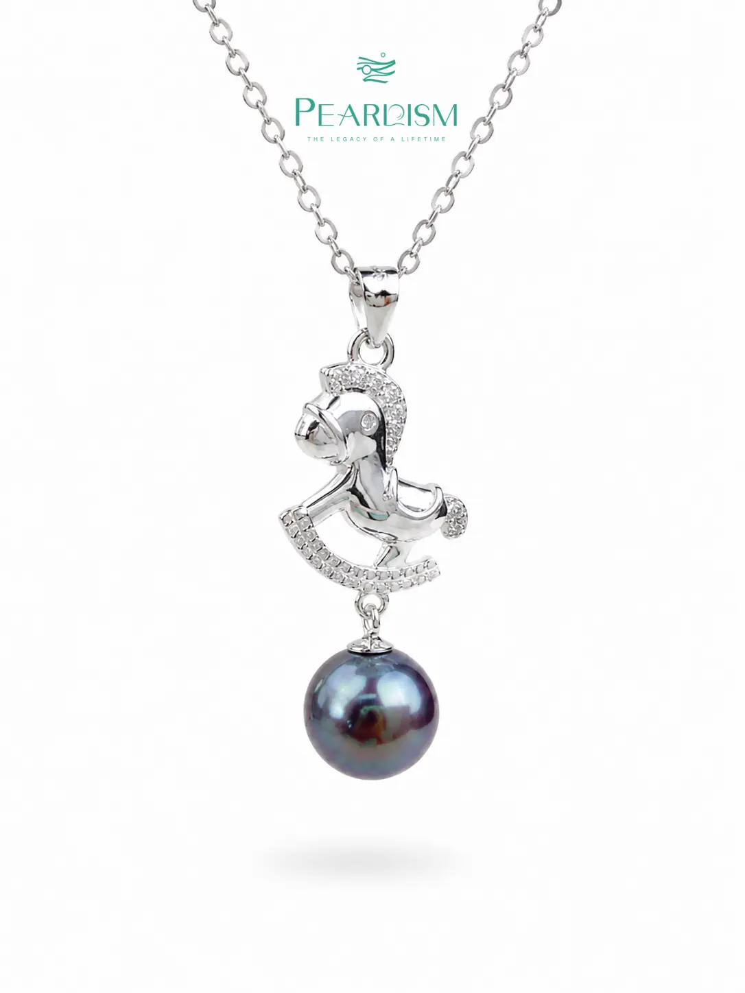 【Adee】PEARLISM Dainty Everyday Edison Pearl Pendant | 8.5-9.5mm S925 Silver/Gold Horse CZ Hypoallergenic-AFEP033