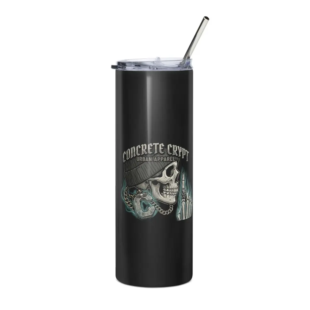 Concrete Crypt Skull Logo Stainless Steel Tumbler