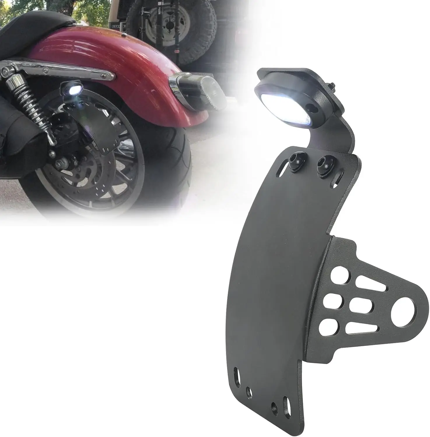 SUNPIE Chrome Motorcycle Cured Vertical Side Mount Licese Plate Tag Holder Bracket Fits All Sport Bike