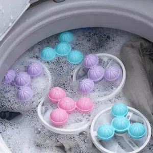 2pcs Floating Fur Net Bags for Washing Machine, Reusable Hair Catcher, Pet Hair Remover, Home Hair Filter Bag, Cleaning Supplies, Laundry Balls