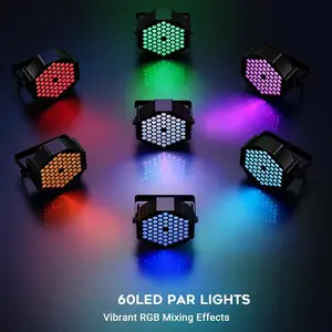 60 LED Stage Lights RGB Par Light | 3W DJ Uplighting with DMX, Sound Activated, Auto Mode for Party, Wedding, Club