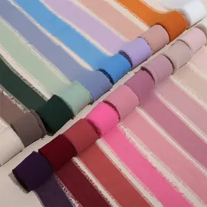 Handmade Tassel Ribbon, 1 Count Brushed Handmade Streamer, Gift Wrapping Ribbon for Wedding Decoration, Bridal Bouquet Party Decoration and Bow Making