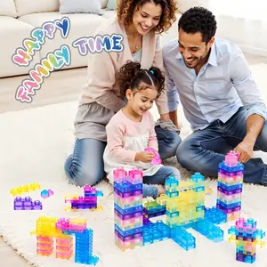 Soft Jelly Building Blocks, Squishy Multi-color Stacking Building Blocks Toy Set, Non-toxic Sensory Tactile Play Toy Safe Squeezable & Stretchable Fun, Puzzle Blocks for Kids Early learning Preschool STEM Creative Construction Bath Toy Age 3+