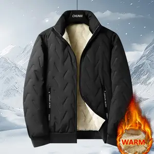 Men's Warm Full-Zip Winter Coat, Cold-Weather Jacket with Stand Collar, Full Zipper Closure & Lining - Machine Washable Outerwear Suitable for Outdoor Activities & Casual Winter Wear Black/Grey/ Men's Winter Coat, Men's Winter Apparel, Durable Outerwear