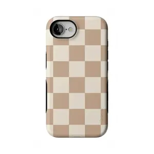 Casely iPhone 17e Case | Fit Check | Neutral Checkerboard | Bold Protective Design | Compatible with MagSafe