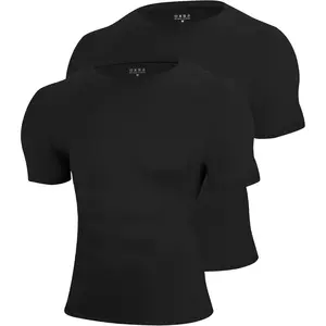 2 Pack Men’s Compression Shirts Short Sleeve Cool Dry Sports Athletic Workout Undershirt Base Layer T-Shirt Tops