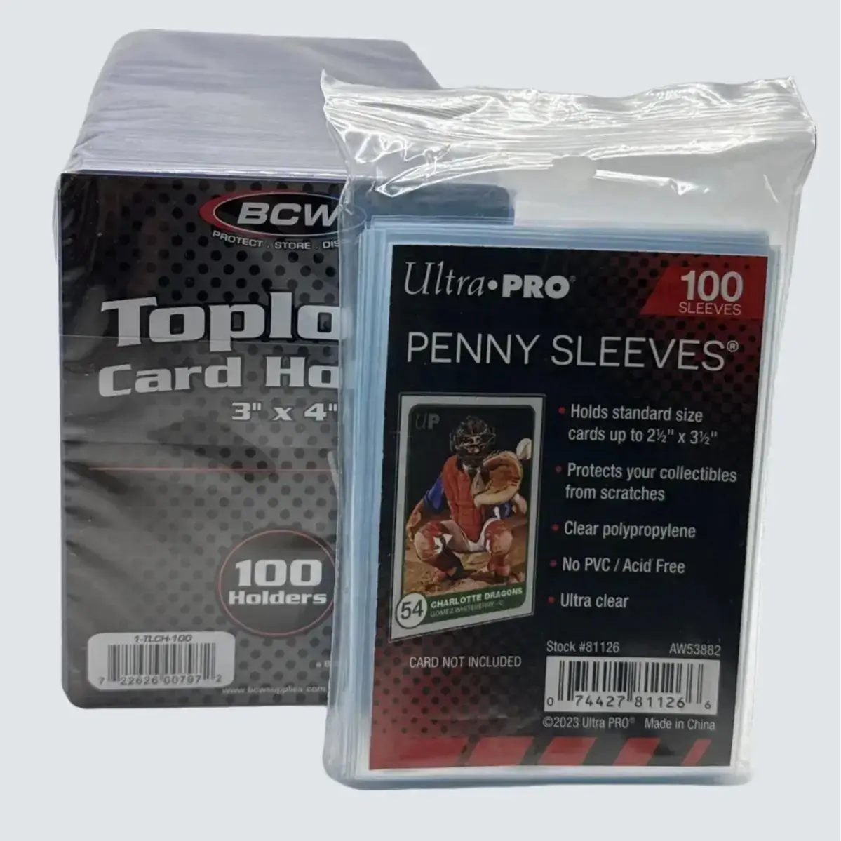 BCW 3X4 Toploaders 35pt 100 Toploaders for Standard Cards and Ultra Pro Sleeves
