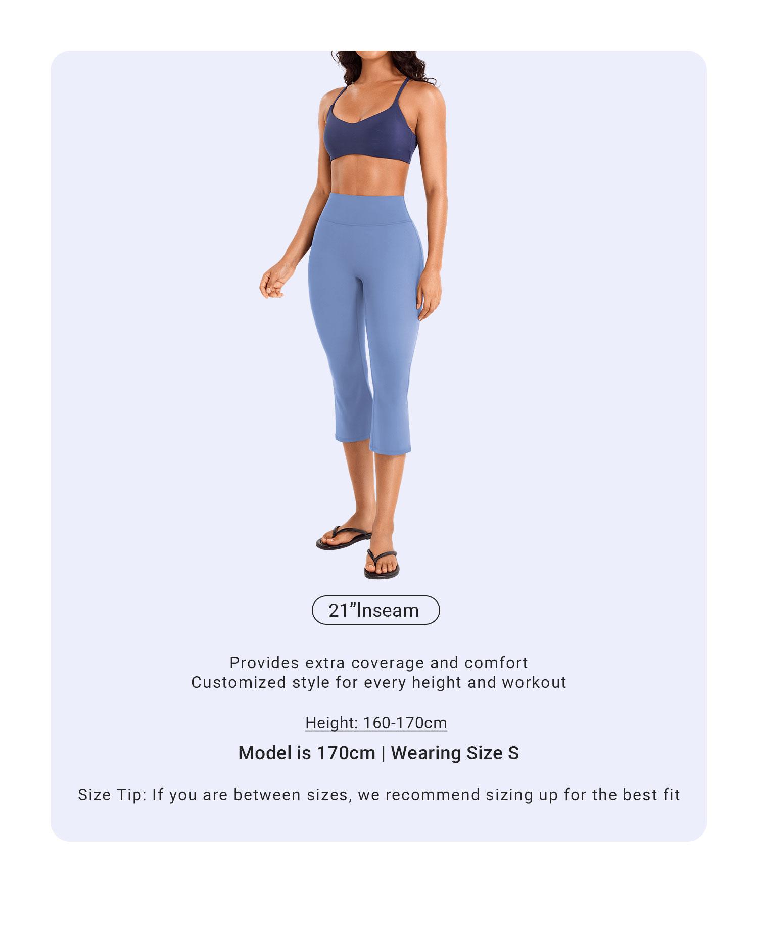 YEOREO Womens Cropped Flare Capri Leggings High Waisted Hidden Scrunch Yoga Pants Buttery Soft Athletic Lounge Pants sohochic