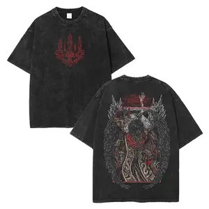 Elden Ring Mohg Lord of Blood Unisex Acid Washed Lightweight Cotton T-Shirt, Gift For Game Fan, Streetwear Comfort Fabric