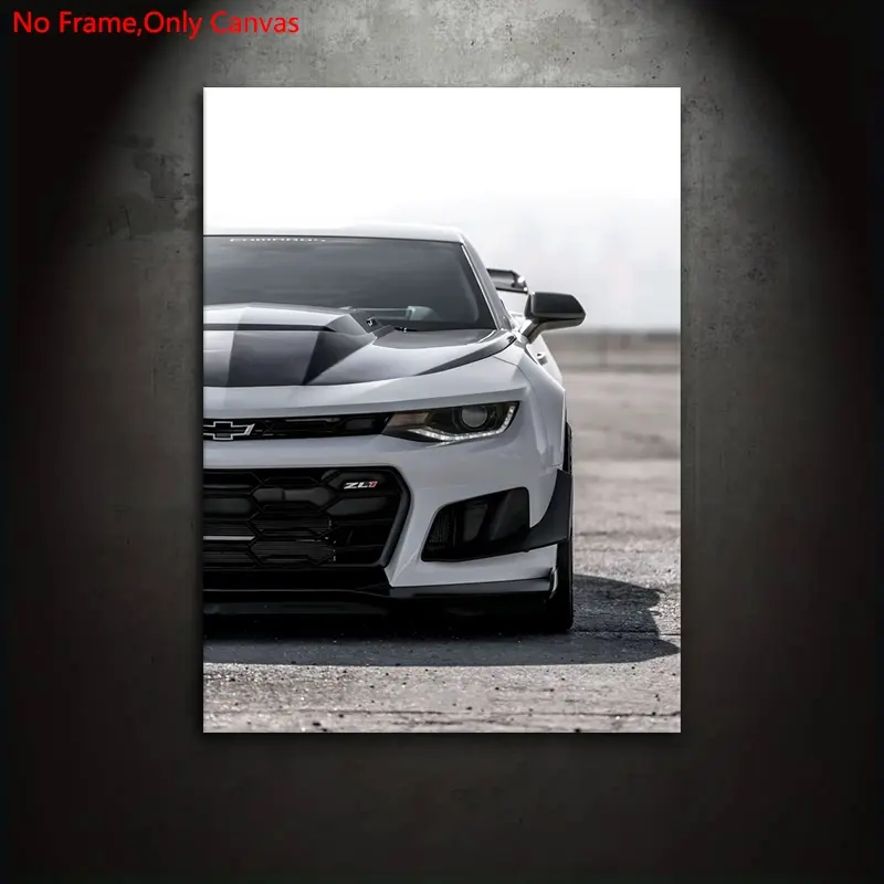 1 piece/set frameless canvas painting print posters,classic realistic vehicle art,Chevrolet Camaro ZL1,perfect gift for American muscle car culture enthusiasts,ideal gift for bedroom,living room,dormitory corridor,kitchen,mural,wall decoration,roon decor