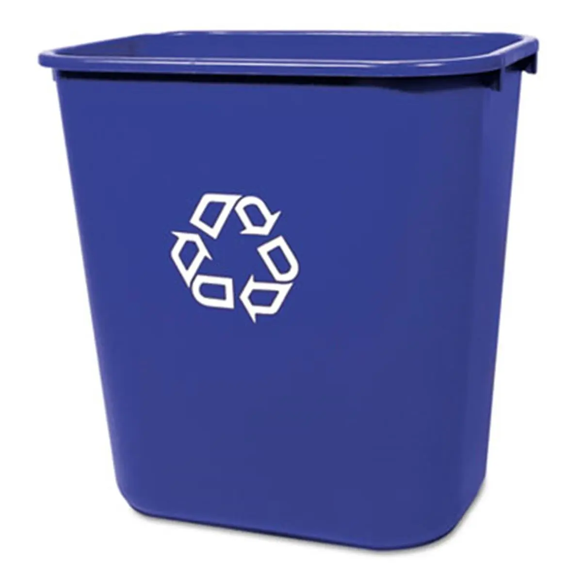 Durable Plastic Deskside Recycling Organizer Storage Bin, Rectangular, Medium 28.125 Qt, Blue, Plastic Waste & Recycling Solution for Separating Recyclables from Refuse, Durable Plastic Waste & Recycling