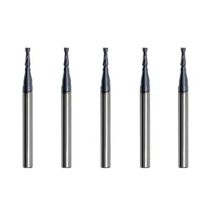 LU&MN Carbide Square End Mill - 2 Flute 1/16" 2T for Milling Alloy Steels, Hardened Steel, Metal & More - 5 Piece Set for DIYers & Professionals Cnc Machine Tool Bits Material Surface Quality