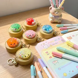Cute Facial Expression Acrylic Quicksand Xiaolongbao Keychain Pendant - Lightweight Mini Figure, Fashion Bag Accessory, Student Gift for Friends, Madoka Themed Keychain decorative key girly