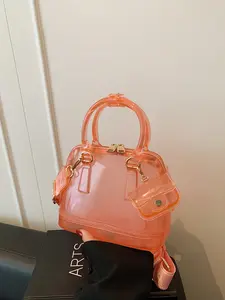 1pc Ladies' Jelly Shell Bag, Summer Cute Style with Same Color Zero Wallet Fashion Handbag, Suitable for Beach Travel, Leisure Party and Summer Daily