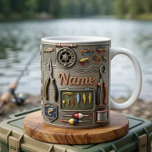 Fishing Mug 3D, Faux 3D Effect Mug, Reel Time Coffee Mug, Fishing Lover Cup, Weekend Escape Gift