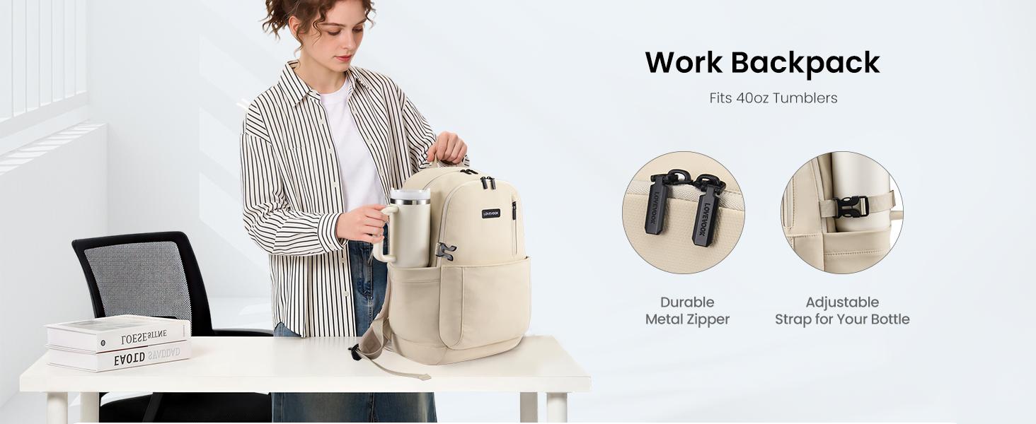 LOVEVOOK Minimalist School Backpack for Teens, Water-Resistant 15.6 Inch Laptop Backpack, Large Capacity Bookbag with Bottle Holder for College, Travel, Work