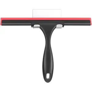 Shower Squeegee for Glass Doors Stainless Steel Squeegee for Shower Glass Door All-Purpose Window Squeegee for Tile Shower Walls, Sink, Mirror, Bathroom, Car Window Cleaning 10 Inches