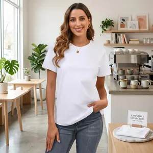 Women's Cotton Basic T-Shirt - Crew Neck Short Sleeve Summer Casual Shirt, Solid Color Loose Fit Plain Workout Top Undershirt, Comfortable Breathable Everyday Wear for Daily Leisure Fashion
