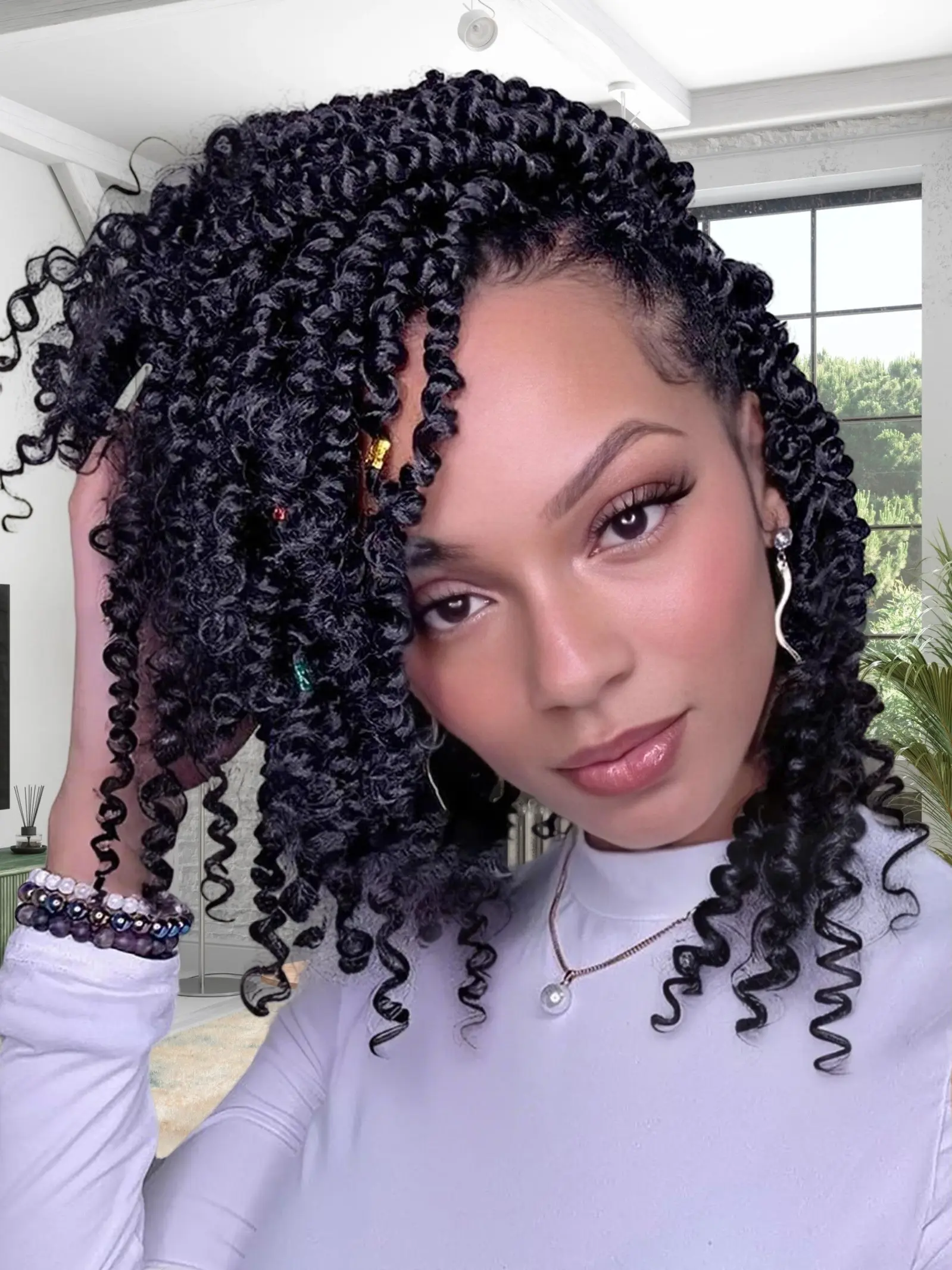 Full Lace Curly Bob Wig with Baby Hair Pre-Plucked Knotless Synthetic Curly Bob Wig Human Hair Curly Wave 13x4 HD Lace Front Wigs  main image 3