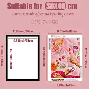 Diamond Picture Frames Accessories,Magnetic Picture Frames for Wall Window Door Decoration Black Canvas Magnetic Picture Frames 1/4/8Pcs Artwork