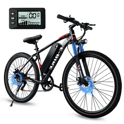 APYEAR Adult 26" Electric Mountain Bike, 1500W Powerful Motor, 25MPH Speed, 30-Mile Range, 7-Speed Gears, 3 Pass Levels for Custom Support, 5-6H Charge, Bright Front/Rear Lights, Easy to Carry, Front Fork Suspension, UL Certified for Commuting & Adventure