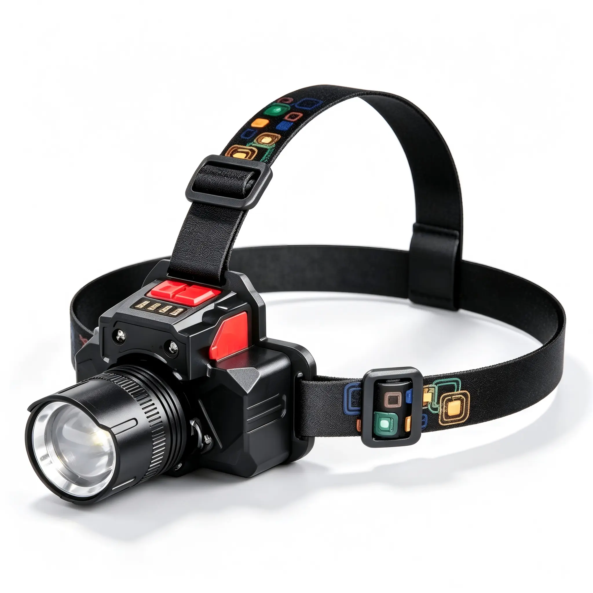 High Lumen Rechargeable LED Headlamp - 150000 Lumens Super Bright Head Light with Adjustable Focus, Waterproof Tactical Flashlight for Camping, Hiking & Outdoor Sports