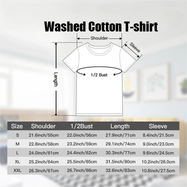 Funny Vintage Washed Crew Neck Tee Heavyweight Regular Fit Casual Comfort Breathable Short Sleeve Funny T-shirts for Summer Fashion Men&Women's Top for Daily Wear