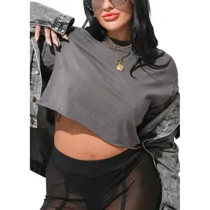 CROPPED PEBBY BASICS STONE TEE