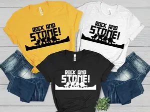 Rock And Stone Tshirt,Gaming Clothes, Gifts For Gamers, Gamer Squad Matching Shirt, Gaming Shirt, DRG Shirt, Deep Rock Shirt, Galactic Shirt
