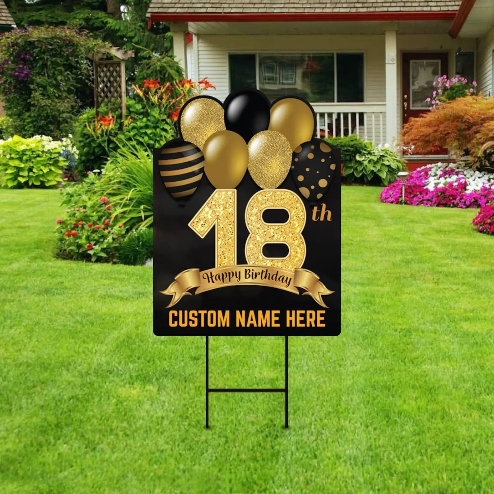 Custom Personalized Large 18th Birthday Yd Sign with Stakes - Outdoor Lawn Decor Plaque, Unique Home Decor Gift for Party Celebrations