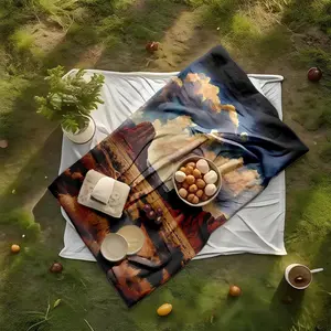 1 piece Scenic views of the Western United States red rock canyons themed flannel blanket - Super soft fluffy flannel sofa blanket, suitable for beds and sofas, all-season use, modern design, digital printing, 100% polyester material, machine