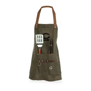 NFL BBQ Cotton Canvas Apron w/Pockets, Tools& Bottle Opener