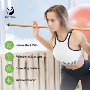 Fitness Yoga Stick Made from Natural Bamboo - Stretching Stick for All Fitness Levels - Stretch Stick with Non-Slip Handles for Mobility, Balance & Physical Therapy