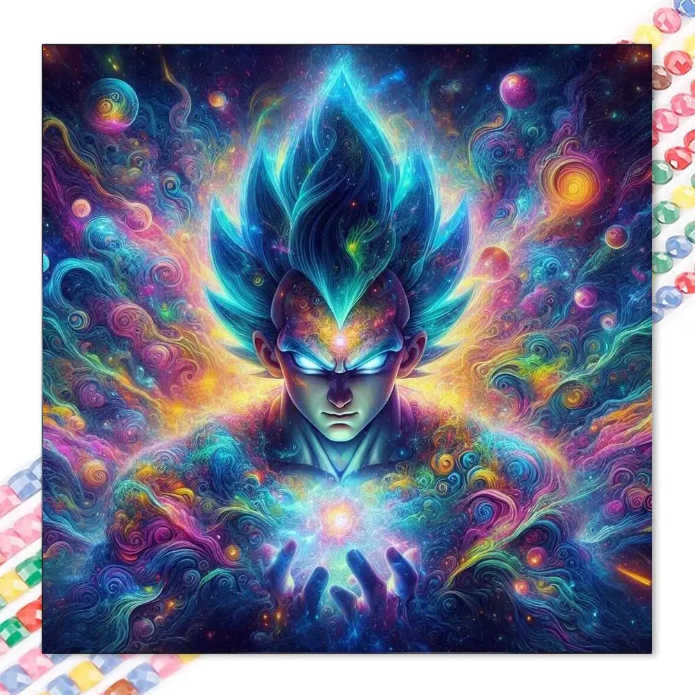 1 DIY diamond painting kit, 5D diamond art set, DIY decoration, colorful energy ball diamond painting kit with full round diamonds, mosaic, diamond art, DIY art home decoration, suitable for Christmas, Anime