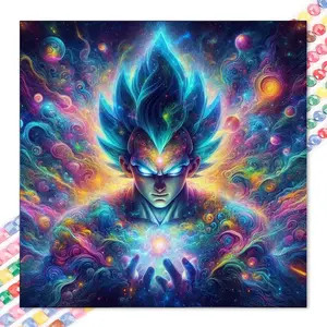 1 DIY diamond painting kit, 5D diamond art set, DIY decoration, colorful energy ball diamond painting kit with full round diamonds, mosaic, diamond art, DIY art home decoration, suitable for Christmas, Anime